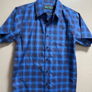 Boys Bold Blue Medium Blue Plaid Shirt. NWT